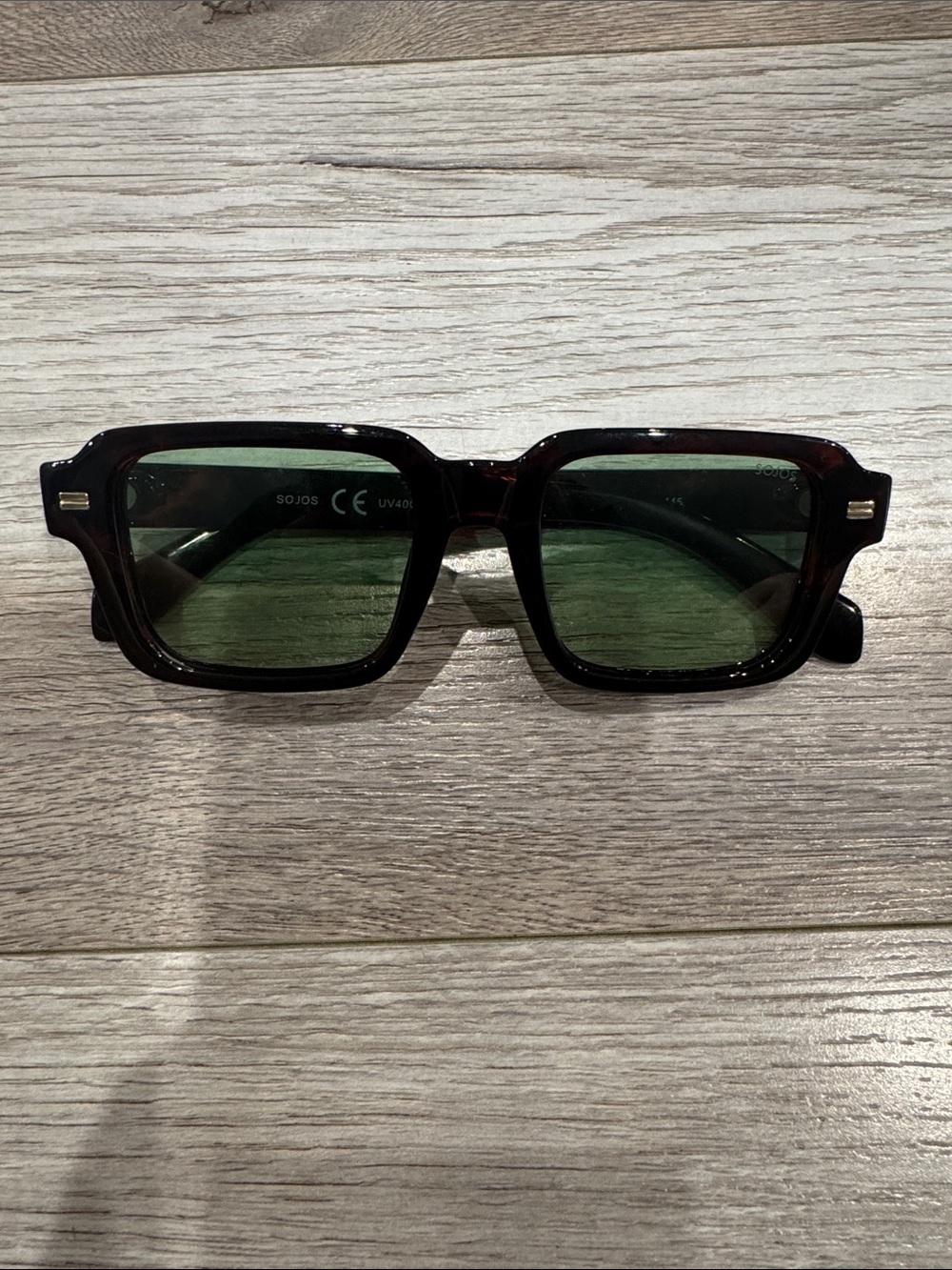 Sojos Dark Green & Brown Sunglasses